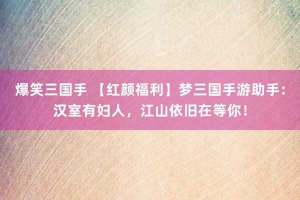 爆笑三国手 【红颜福利】梦三国手游助手：汉室有妇人，江山依旧在等你！